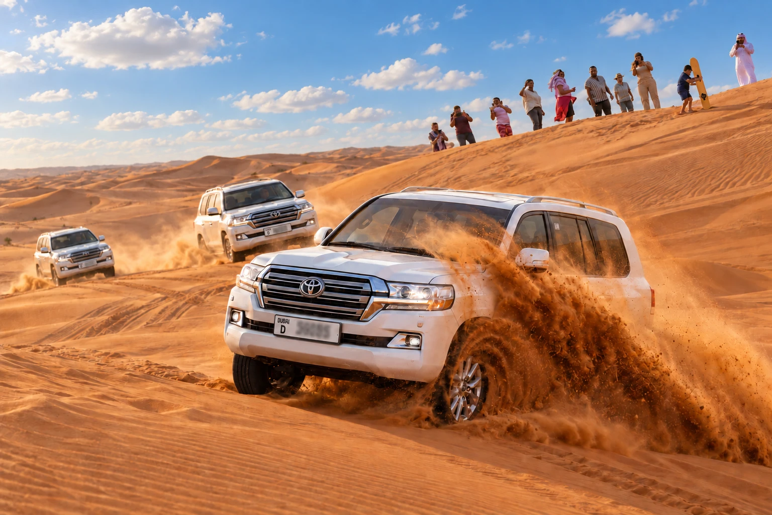 Travelers enjoying the dune bashing adventure drive and desert photo